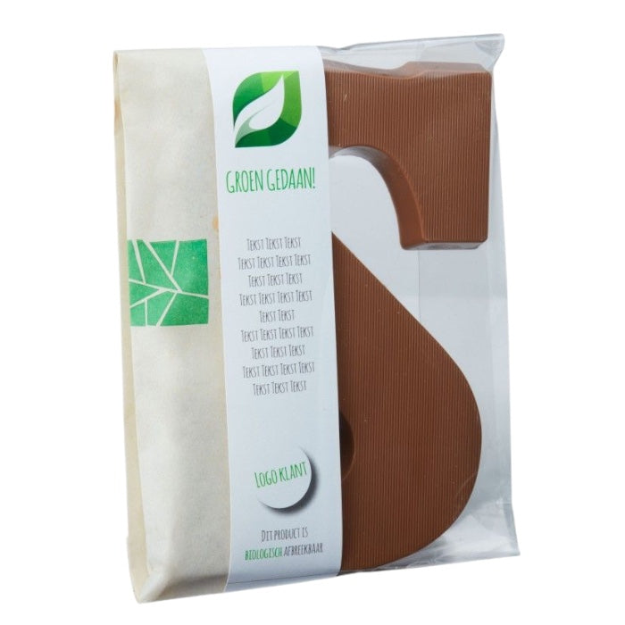 Ecolijn GROEN GEDAAN Chocoladeletter A t/m Z volledig biologisch afbreekbaar