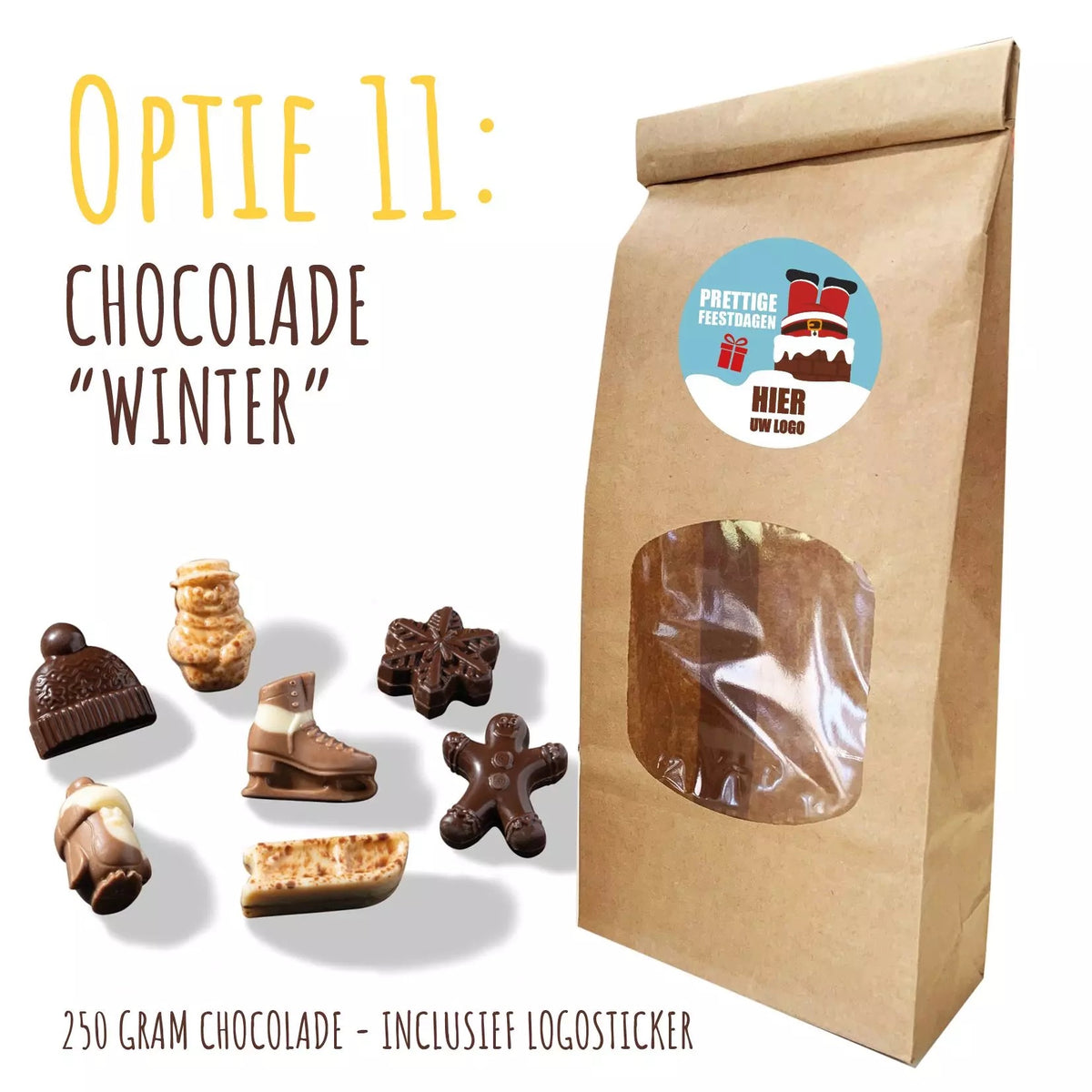 BIO Duurzaam Kraft "Vulzakje" met chocolade - Inclusief logosticker