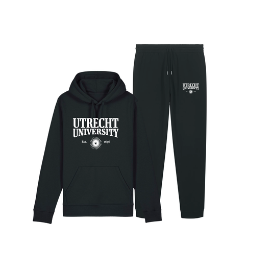 UU comfortset zwart – de unisex hoodie en joggingbroek in één!