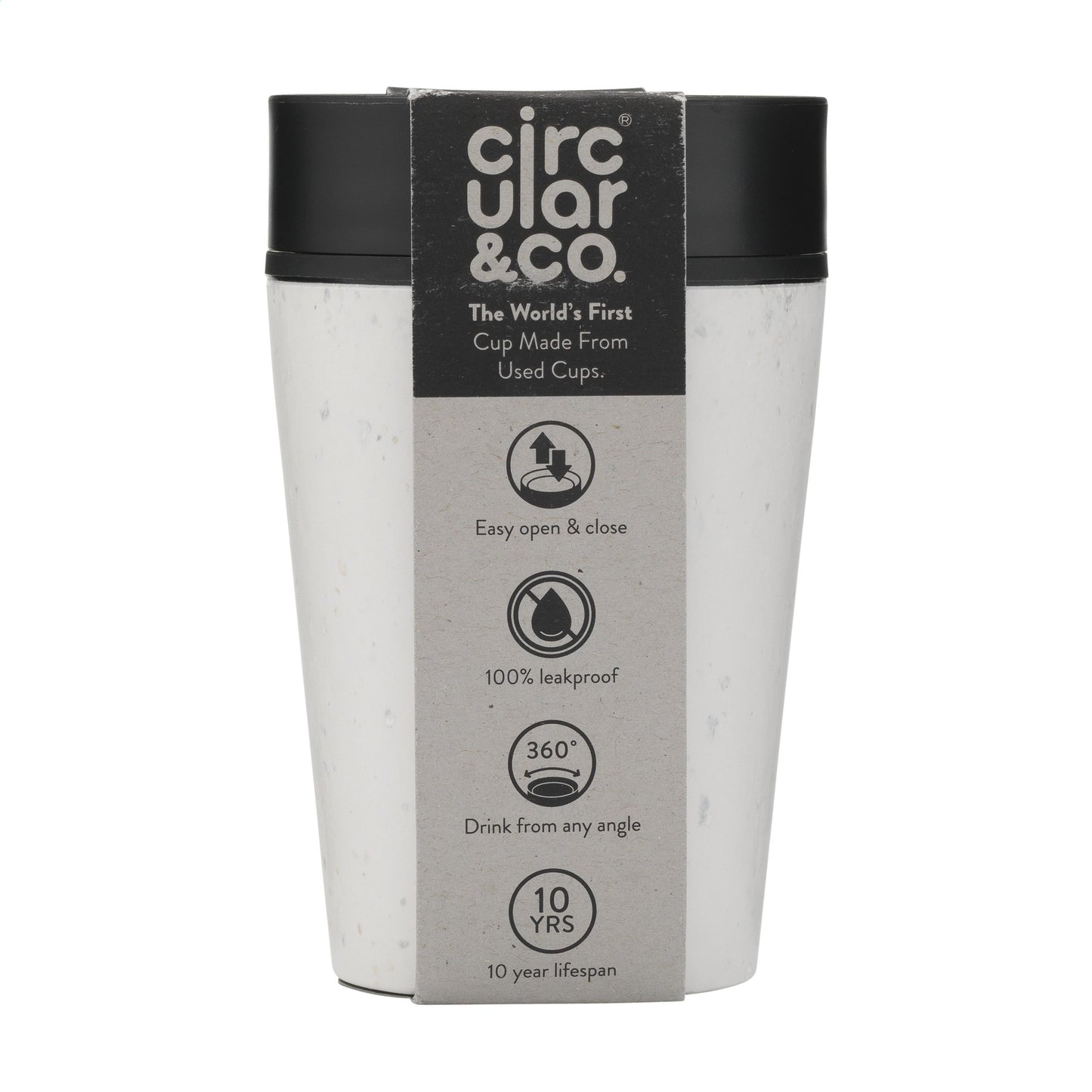 To Go Koffiebeker Circular en Co - creme/zwart