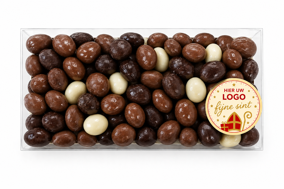 Luxe Geschenkdoosje met chocolade pepernoten - inclusief banderol