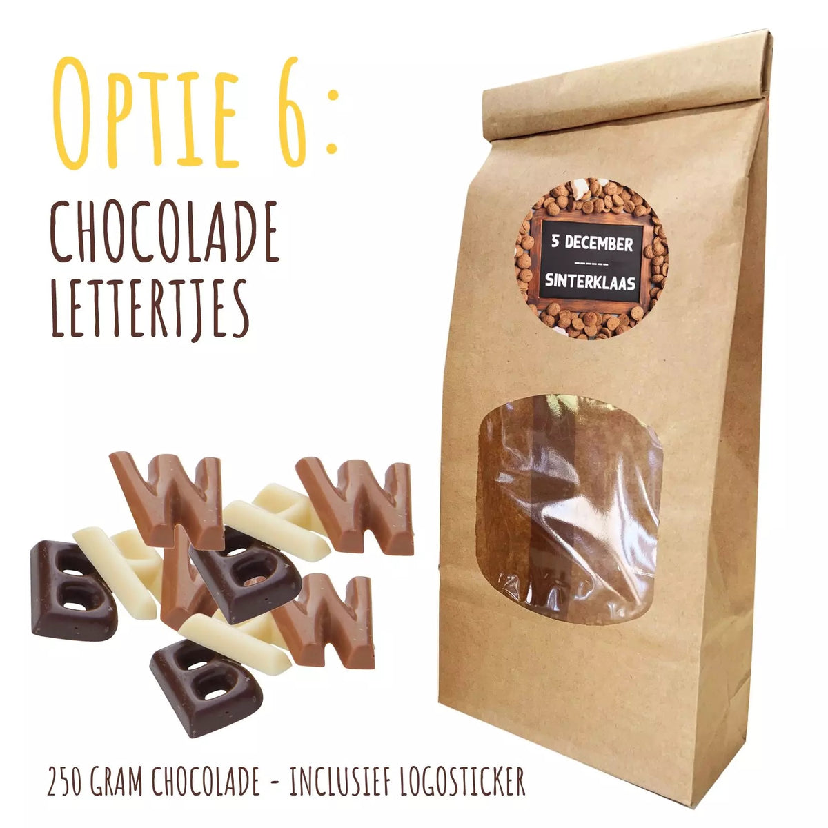 BIO Duurzaam Kraft "Vulzakje" met chocolade - Inclusief logosticker