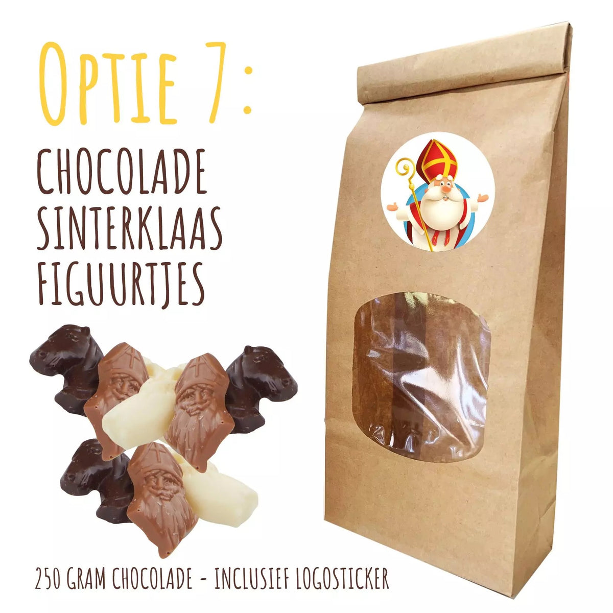 BIO Duurzaam Kraft "Vulzakje" met chocolade - Inclusief logosticker