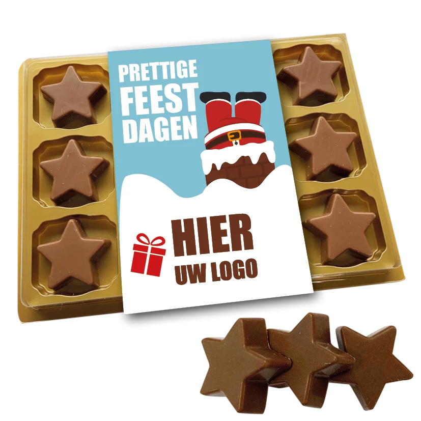 Doosje met 12 chocolade sterretjes